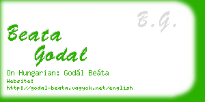 beata godal business card